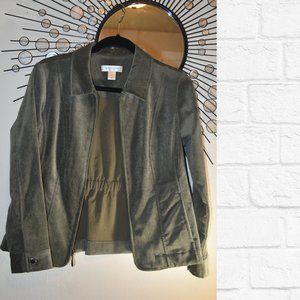 Olive green faux suede jacket from Christoper Bank